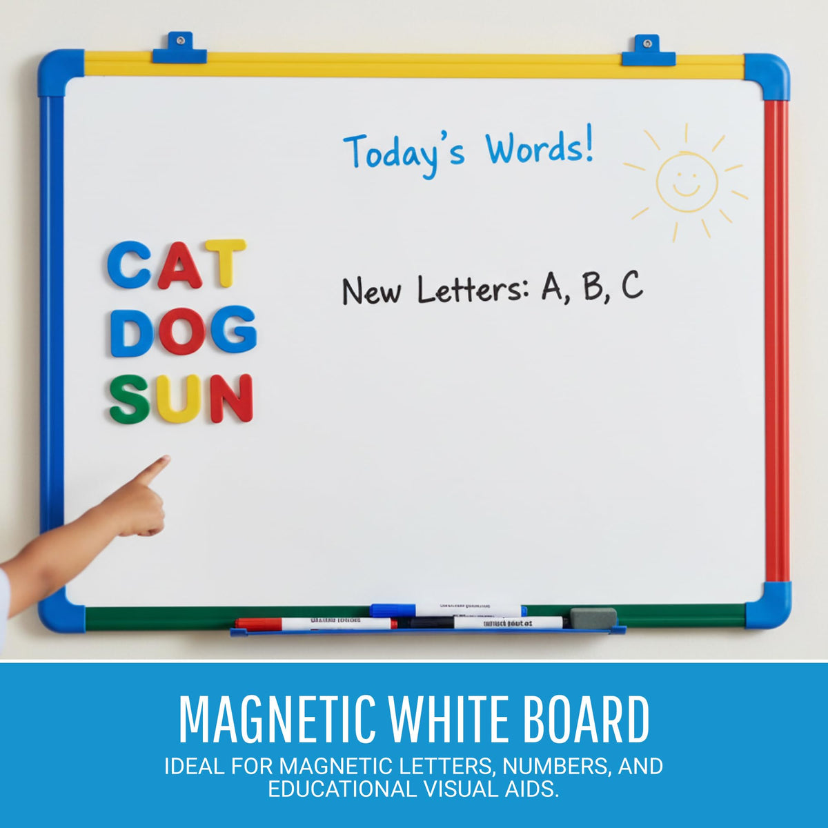 Schoolmate Dry Erase Whiteboard by MasterVision – 36" x 24", Multicolor, Model MB0707866