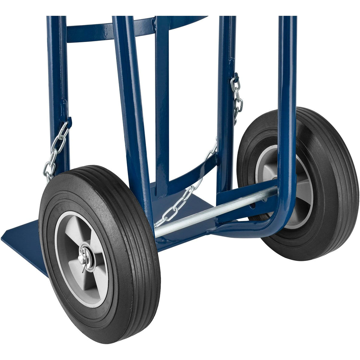 Single Cylinder Hand Truck with Curved Handle by Global Industrial – 17"L x 20"W x 47"H, Alloy Steel, Blue, Model QGR002CT