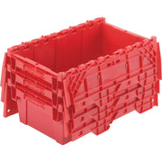 Global Industrial Distribution Container With Hinged Lid 19-5/8x11-7/8x7 Red by Monoflo – 19.625 x 11.875 x 7 inches, 19.75 liters, High Density Polyethylene, Red, Model 442218RD