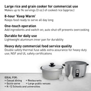 Commercial Rice Cooker by Panasonic – 23 Cup, 23.0 cups, Stainless Steel, Silver, Model SR-42HZP