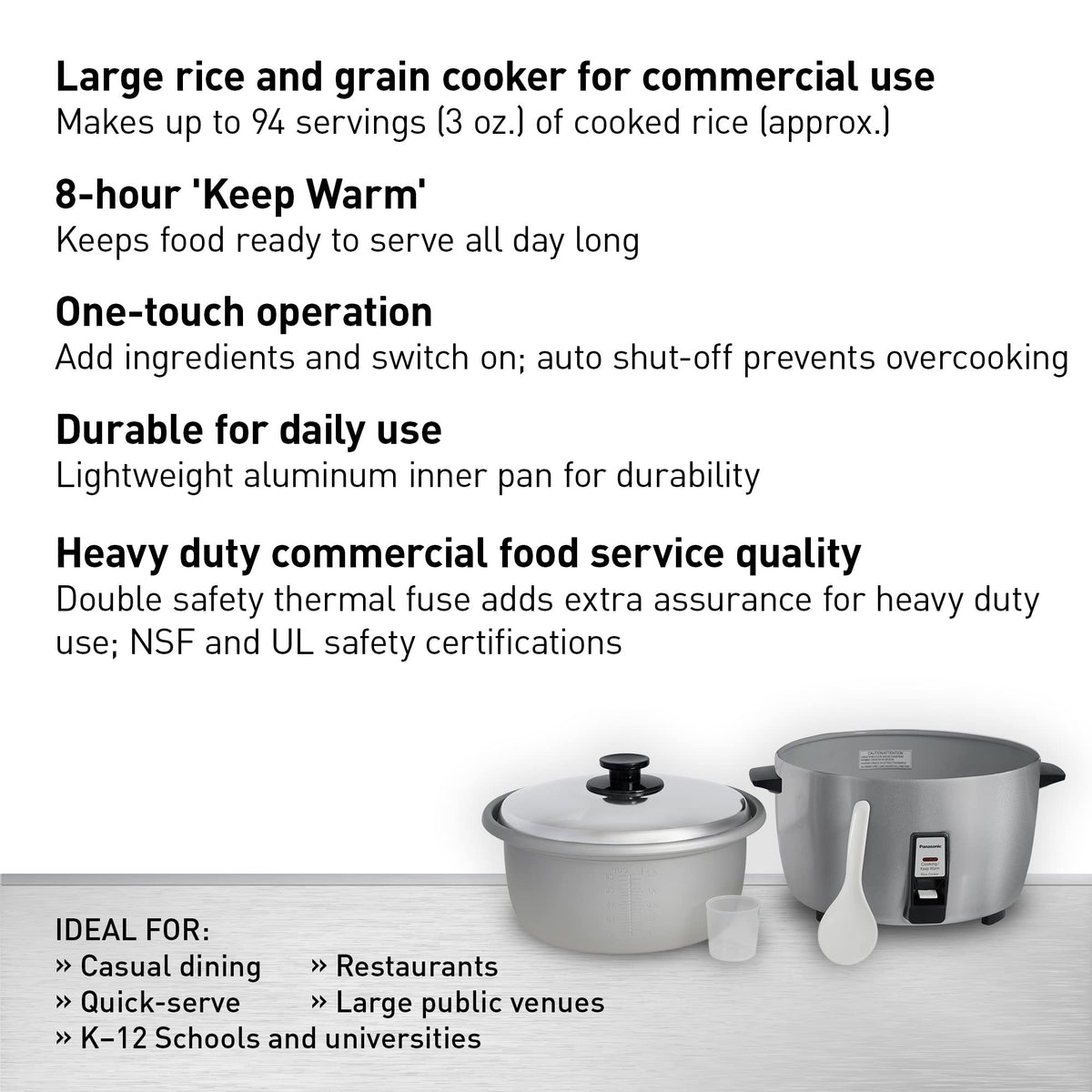 Panasonic 23 Cup / 120V / Cooker Commercial Rice Cookers