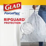 CLO78564 - ForceFlex Tall Kitchen Drawstring Trash Bags by Glad – 120 Count (Pack of 1), 13.0 gallons, Plastic, White