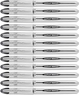 Uni-Ball Vision Elite Stick Roller Ball Pens .08mm, Black Ink, 12 Pens