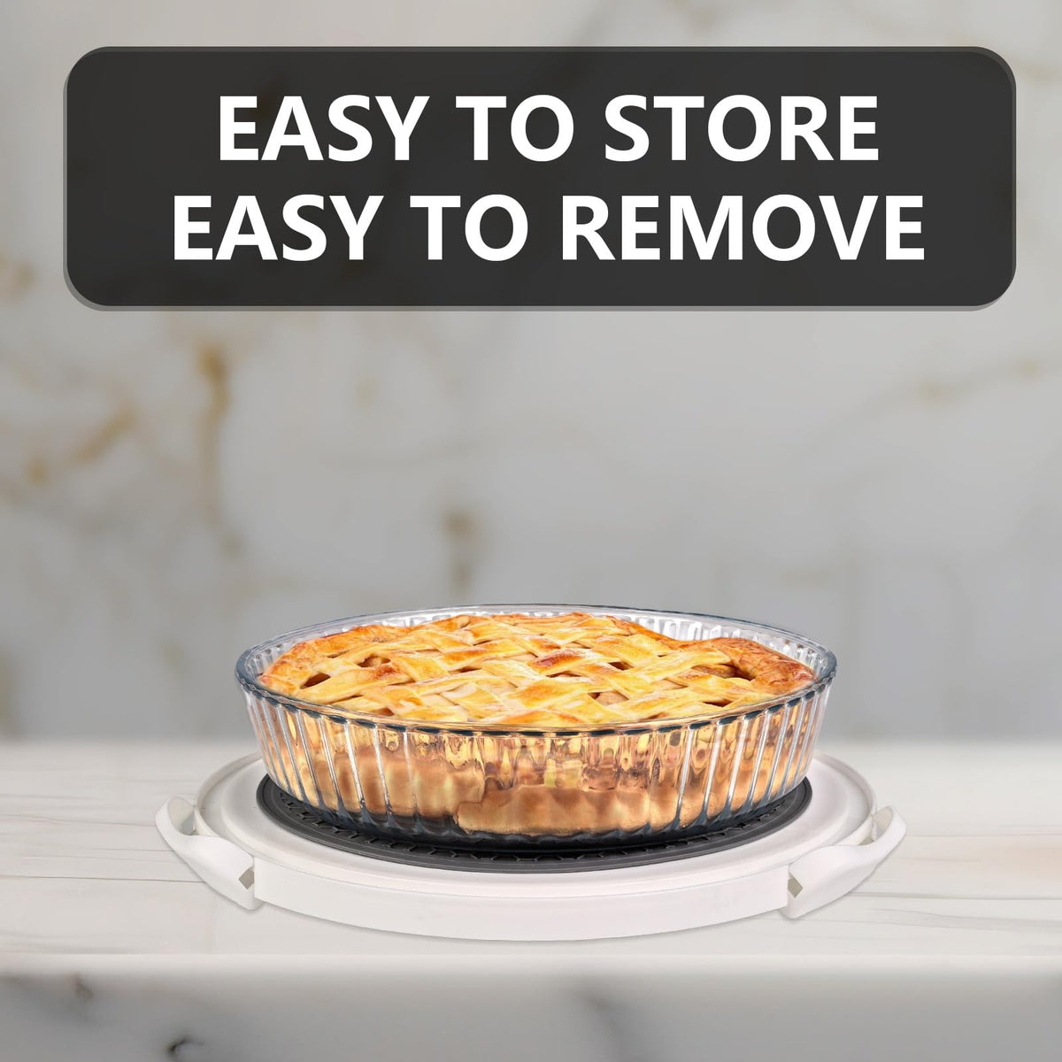 Tmrioplep Pie Carrier with Lid and Handle, 12 Inch, 2 Pack, Grey
