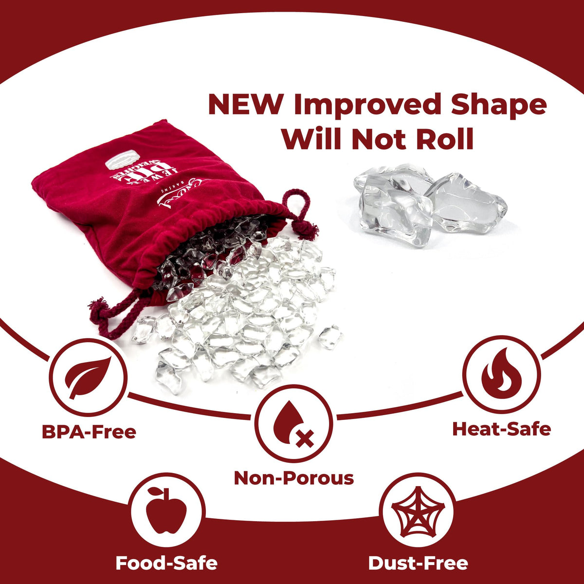 Gretel Baking Glass Pie Weights, Jewel Shape, 2.5 lb Clear