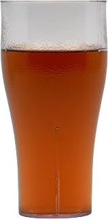 G.E.T. 7724-1-CL-EC BPA-Free Bell-Shaped Soda Float Textured Plastic Tumblers, 24 Ounce, Clear (Set of 4)
