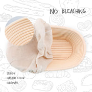 Doyolla Bread Proofing Basket Set, 10 Inch Oval, Set of 2 with Liners
