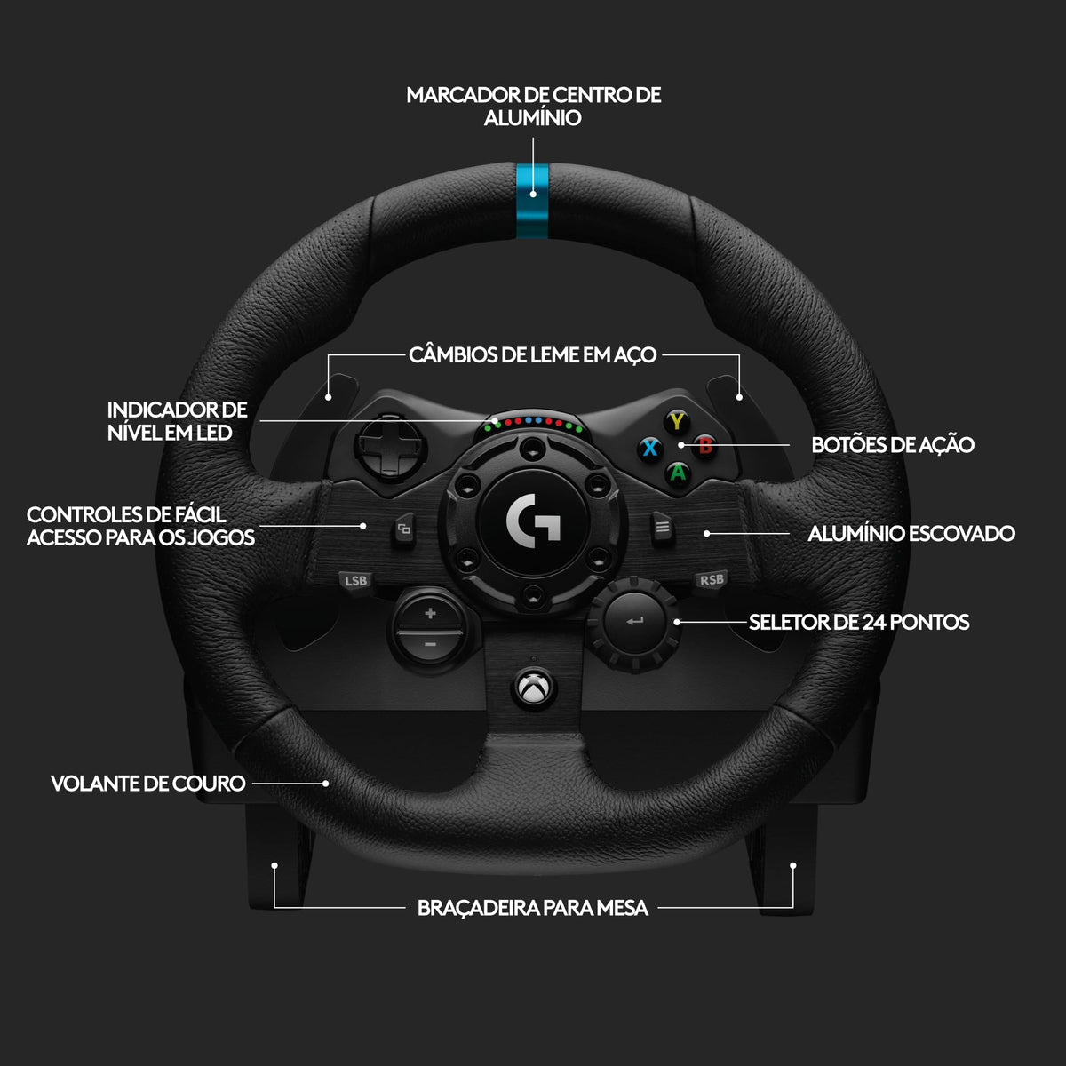 COMOBELIEF Volante G923 para Xbox Series X|S by Logitech – Black, Model 941-000157