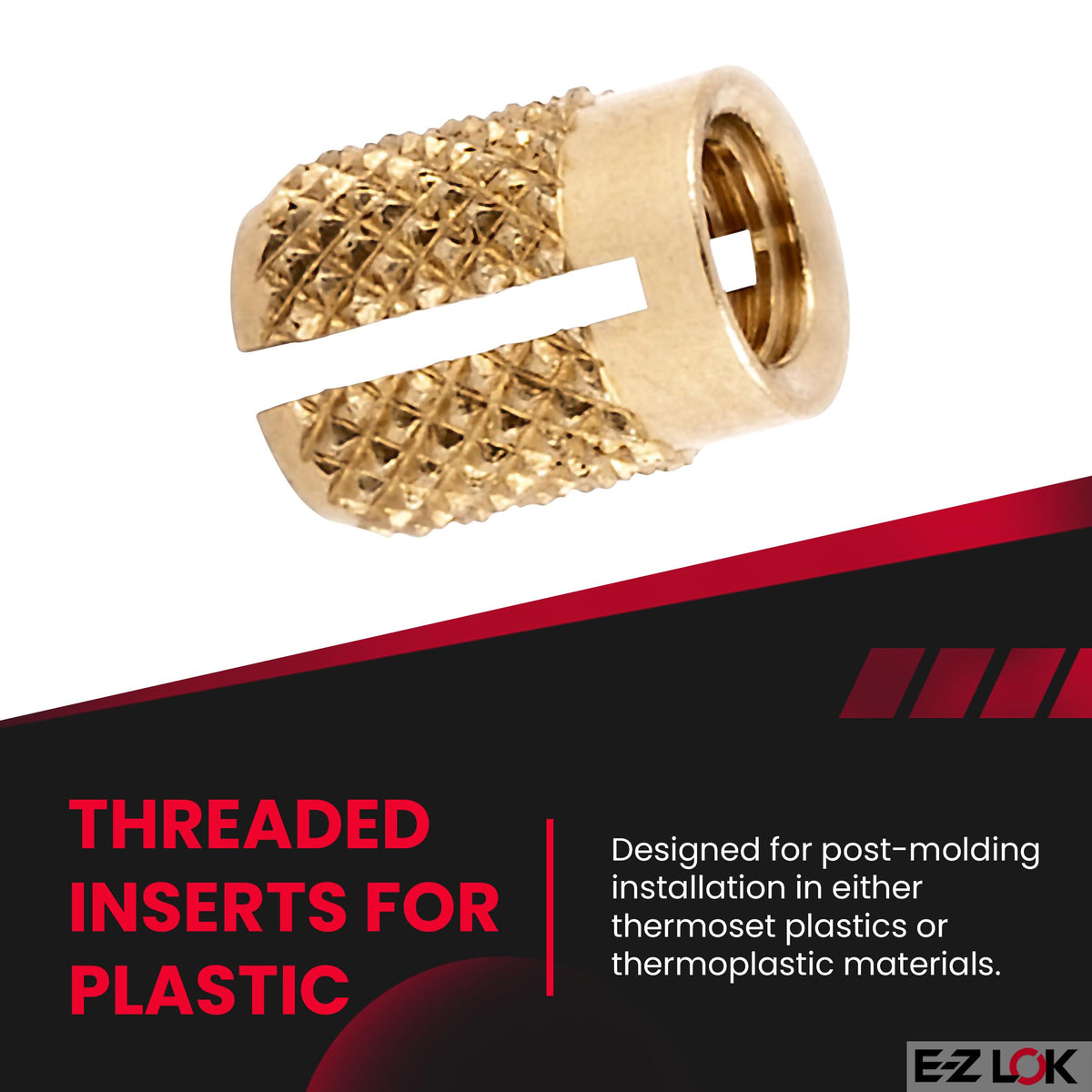 E-Z LOK M4-0.7 Pack of 25 / M4 x 0.7 / Gold Press-In Inserts