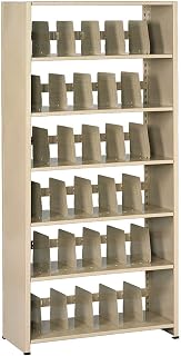 Tennsco 1576PC Imperial Open Shelf Filing Unit, Single Entry Starter, 7 Shelves/6 Openings, 36" Width x 76" Height x 15" Depth, Sand