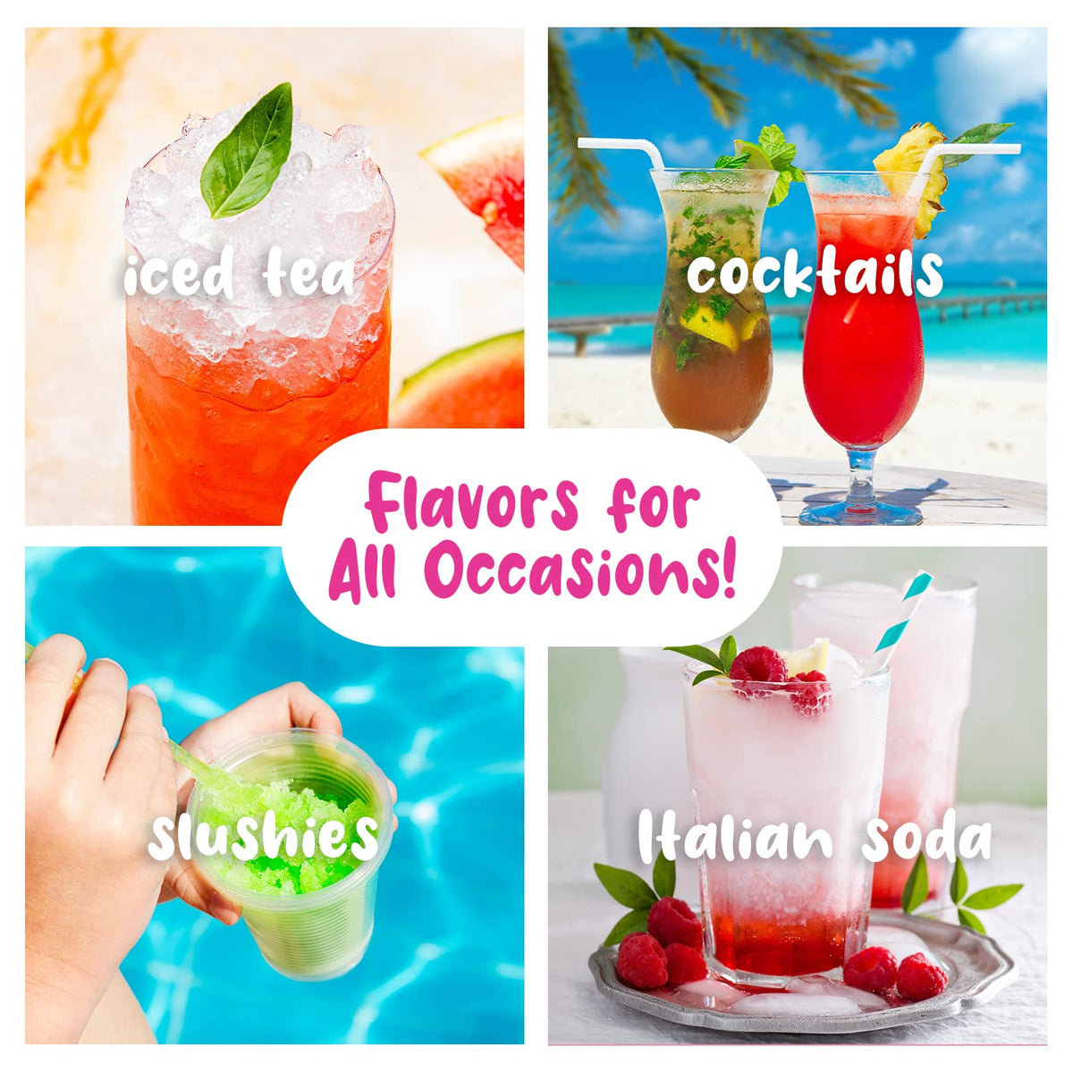 Snow Cone and Shaved Ice Machine Featuring Blade Adjustment Knob Bundled with Hawaiian Shaved Ice Syrup Gallon 4-Pack – 2 ounces, Model S777