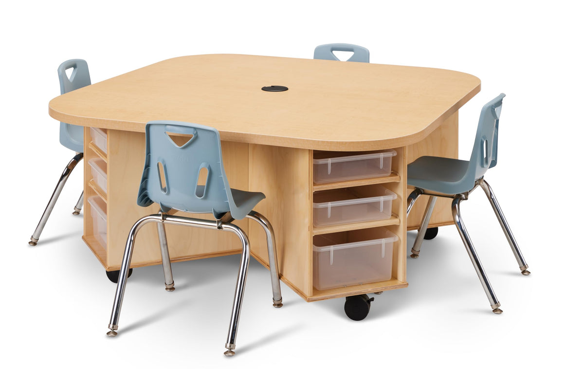 Innovate STEAM Table by Jonti-Craft – 48" W x 48" D x 22.5" H, Wood, Model 6281JC251