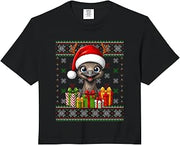 Emu Bird Christmas Ugly Sweaters Festive Santa Hat Xmas Comfort Colors Crop Top