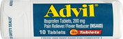 Advil Tablets, Ibuprofen 200mg, Pain Relief, 10 Count Vial