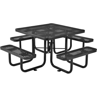 46" Square Picnic Table by Global Industrial – 81D x 81W x 29.5H in, Steel, Black, Model 277151BK