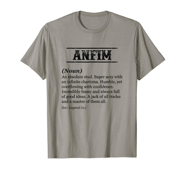 Mens ANFIM - Funny Phrase with Name Definition | Customized Men's T-Shirt by for Someone Named ANFIM – Grey, Model YY4CPRS9YD1