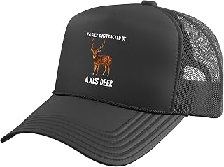 Chital Easily Distracted by Axis Deer Trucker Hat with Adjustable Mesh Back