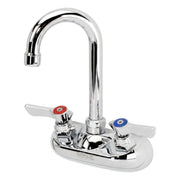 KR- 3.5" Wall Mount Faucet with Gooseneck Spout by Krowne – 4 Inch, Stainless Steel, Silver, Model 10-400L