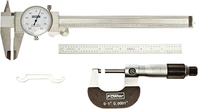 Fowler 52-095-007-0, Universal Measuring Set, 6" Dial Caliper, 6" Flexible Rule, Micrometer