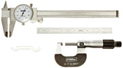 Universal Measuring Set, 6" Dial Caliper, 6" Flexible Rule, Micrometer by Fowler – 6" Dial Caliper, 6" Flexible Rule, Micrometer, Metal, Silver, Model 52-095-007-0
