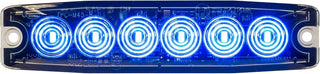 Buyers Products 8892204 5 Inch Blue LED Strobe Light, Ultraâ€‘Thin Surface Mount Warning Light, 6 LEDs, 23 Flash Patterns, Aluminum Housing, IPX8 Waterproof, for Trucks and Utility Vehicles