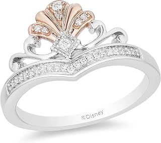 Enchanted Disney Fine Jewelry Diamond Ariel Shell Tiara Ring for Women