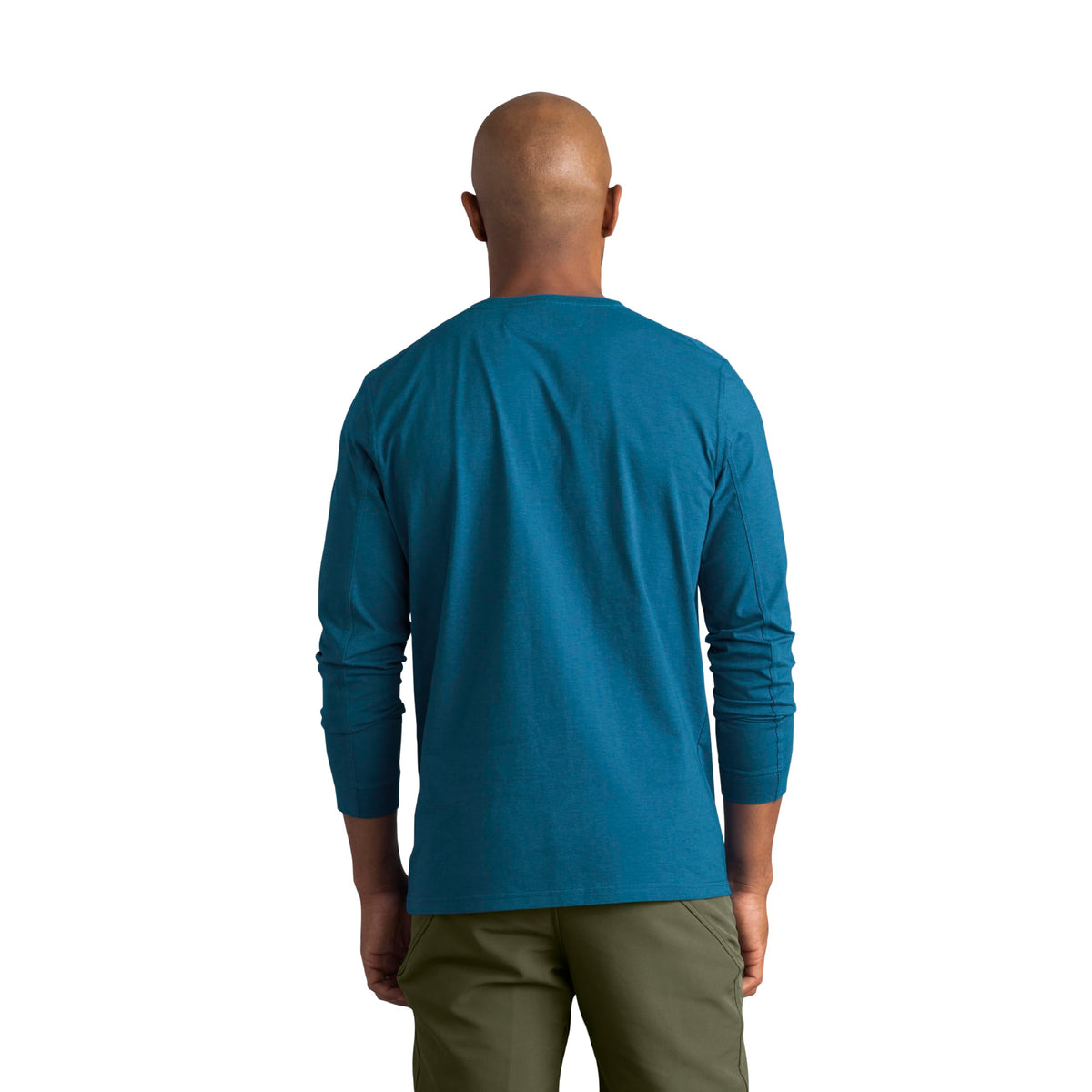 Men's Long Sleeve Midweight Performance Tee by Red Kap – Large, Cotton, Heathered Mykonos, Model S4K5HM RG L