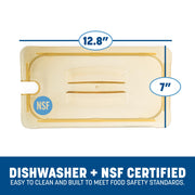 Carlisle FoodService Products Third Size 1 pack / Amber / Handled Notched Lid Storage & Transport