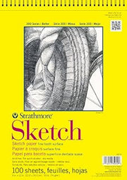 Strathmore 300 Series Sketch Pad, 14x17 inch, 100 Sheets, Top Wire - Artist Sketchbook for Drawing, Illustration, Art Class Students