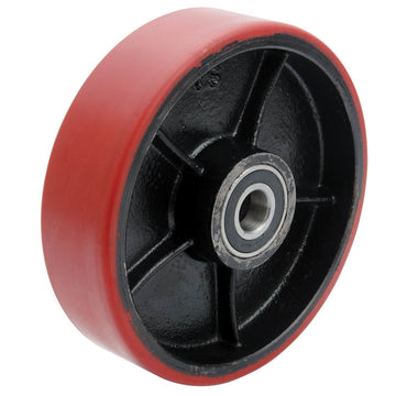 Replacement 7" Polyurethane Steer Wheel by Global Industrial – 10"L x 2"W x 5"H, Polyurethane, Model 241916