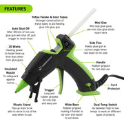 Mini Hot Glue Gun With Dual Temperature & Auto Shut Off by Surebonder – (Pack of 1), Multi-colored, Model DT-320F