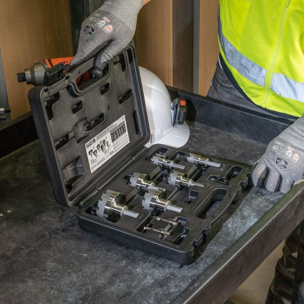 Master Electricians Hole Cutter Kit by KLEIN TOOLS – Stainless Steel, Black, Model 31873