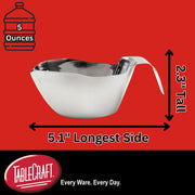 Tablecraft 5 Ounces / Silver / Stackable Gravy Boats
