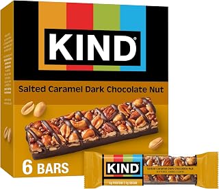 KIND Healthy Snacks Bars, Salted Caramel Dark Chocolate Nut, Gluten Free, Low Sugar, High Fiber Snacks, 6g Protein, 6 Count