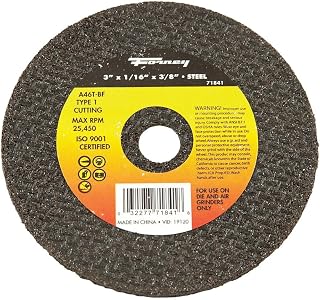 Forney 71841 Cut-Off Wheel with 3/8-Inch Arbor, Metal Type 1, A46T-BF, 3-Inch-by-1/16-Inch
