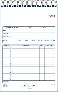 Rediform Sales Order Book, Wirebound, Numbered, 5.5 x 7.875 inches, 50 Duplicates (5L320S )