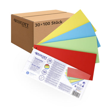 Divider Strips by Westcott – Paper, Intensive Colours Mix, Pack of 30, Model E-733320 00