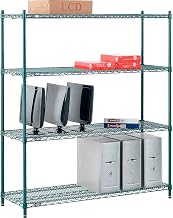 Nexel Poly-Green, 4 Tier, Wire Shelving Starter Unit, 54"W x 18"D x 54"H