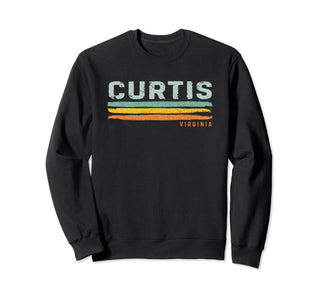Vintage Stripes Curtis VA Sweatshirt by Curtis VA Souvenir – Black, Model W0BNTRMX6NK