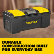 Tool Box by STANLEY – 19", Plastic, Black, Yellow, Model STST19410