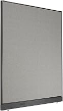 Global Industrial Office Partition Panel, 60.25 Inch W x 76 Inch H, Gray, Non-Electric with Raceway, Designed for Office Space Efficiency and Productivity