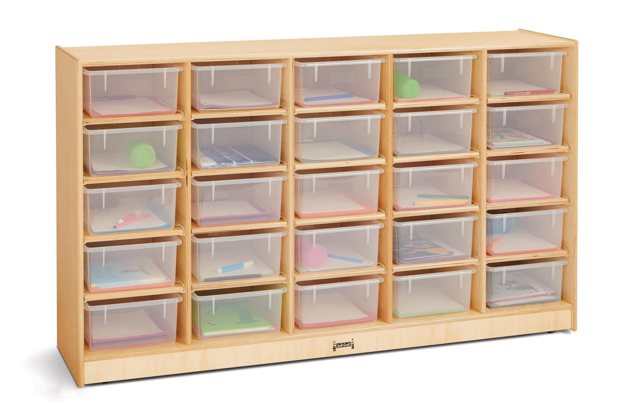 25 Tub Mobile Storage with Clear Bins by Jonti-Craft – Wood, Model 40260JC