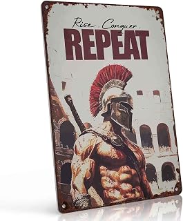 Spartan Warrior Vintage Metal Wall Art Signs 8X12 Inch