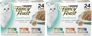 Fancy Feast Purina Seafood Classic Pate Collection Grain Free Wet Cat Food Variety Pack - (Pack of 48) 3 oz. Cans