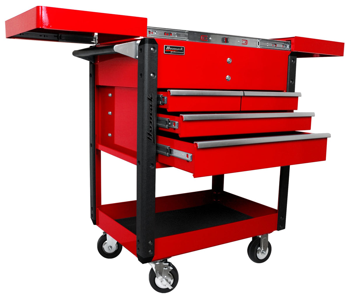 Homak Red / 4-Drawer Slide-Top Service Cart / Modern Tool Chests & Cabinets