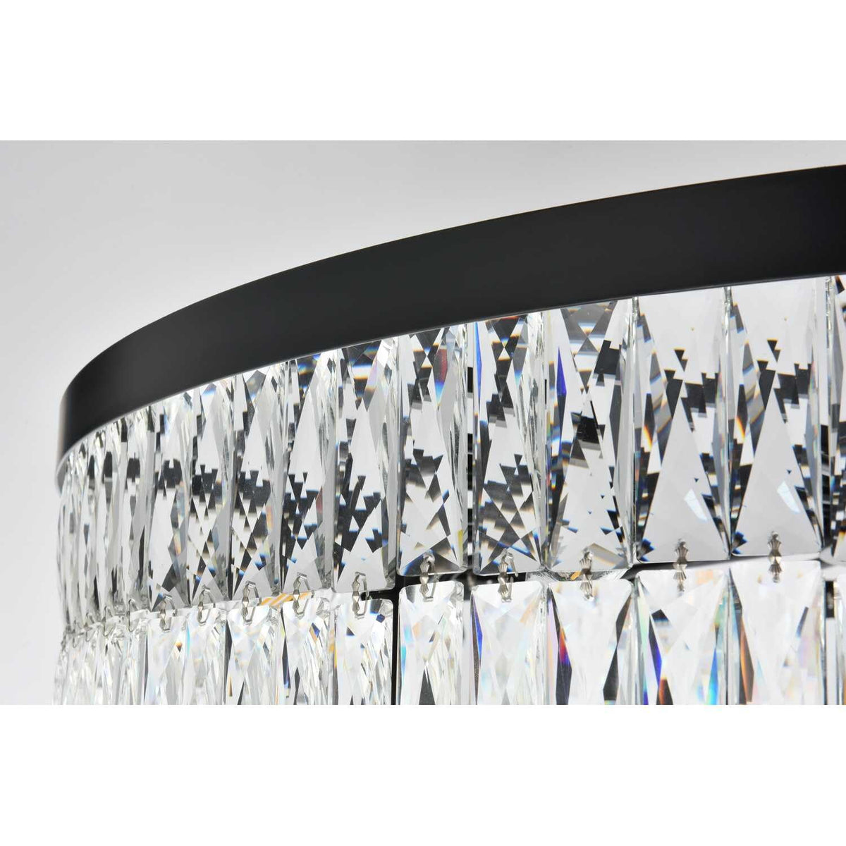 Josephine 61 Light Chandelier Black by Lighting Design – Iron and Crystal, Black