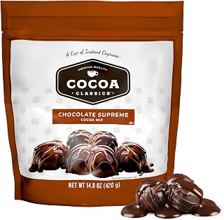 COCOA CLASSICS Chocolate Supreme Cocoa Mix Hot Chocolate Made with Nonfat Milk Just Add Hot Water Make Hot or Iced Cocoa Gluten Free & Kosher Dairy Friendly 14.8 oz Pouch (Pack of 1)