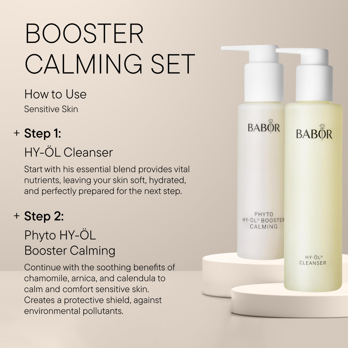 HY-OL Cleanser & Phyto HY-OL Booster Calming Set by BABOR – Commercial Grade