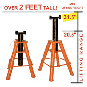 Black Bull 10 Ton Meidum Height / Orange & Black / 1 Jack Stands
