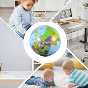 Inflatable Earth Globe Beach Ball PVC Air Inflation English Globe for Geography Teaching by Beavorty – 30.00X30.00X30.00cm/11.79X11.79X11.79", Sky-blue